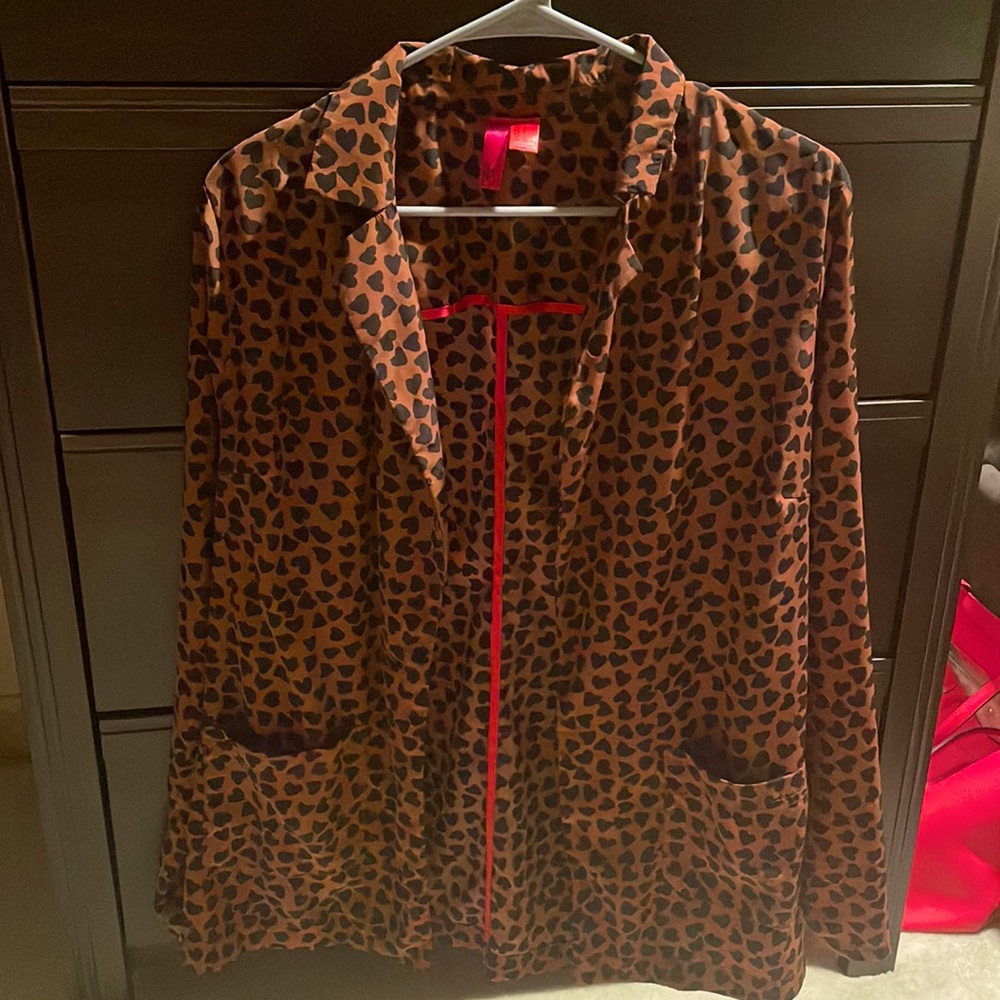 Super light weight leopard oversized slouchy blazer top